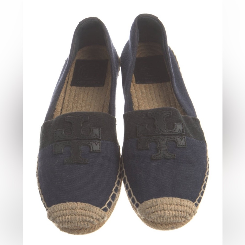Tory Burch Black and Navy Espadrilles